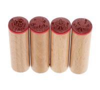VILLCASE 4Pcs Wooden Scrapbook Stamps with Butterfly and Plant Designs DIY Craft Seals for Diary Planner Decoration Natural Floral Patterns for Autumn Inks and Card Making