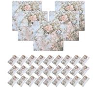 VILLCASE 5 Packs of 2-Ply Colored Floral Printed Paper Napkins 20pcs Each Decorative Party Napkins Peony Design Disposable Dinner for Festival and Birthday