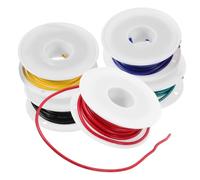 VILLCASE 5 Rolls 18 Awg Electronic Stranded Wire Cable with Tinned Copper and Rubber Insulation, 5m Length Each, 300v Voltage, Flexible Connection Wire for Home Electrical Accessories