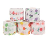 VILLCASE 5 Rolls Adhesive Wrap Tapes Breathable Non-Woven Fabrics Protects Sprains Assorted Color Sports Bandages for Exercising Outdoors