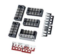 VILLCASE 5 Sets P Dual Row Terminal Block 25a 4 Positions Screw Terminal Strip with Cover for Industrial Electrical Wiring