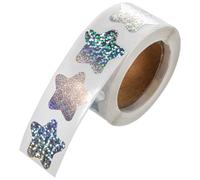 VILLCASE 500pcs PVC Adhesive Star Stickers Roll, Creatively Designed Shiny Decorative Label Stickers, Easy to Peel and Convenient to Use for DIY and Handicraft Workshops