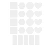 VILLCASE 50pcs Acrylic Keychain Blanks with Holes in Rectangular round Hexagon and Heart Shapes for DIY Crafts and Decoration, Versatile Acrylic Ornament Blanks to Cultivate Hands-on