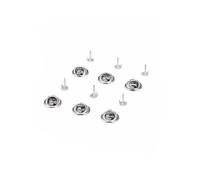 VILLCASE 50pcs Copper Tie Tacks Blank with Clutch Back Pin Backs, Easy to Use and No Tools Required, Suitable for Name Tags and Service Bars, 4.5mm Nickel Base Caps