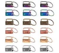 VILLCASE 50pcs Key Chain Fob Key Chain Clamp Carbon Steel Sturdy Long Serving Life Not Easy to Break Or Deform Silver Black Bronze Colorful for Making Wristbands and Lanyards