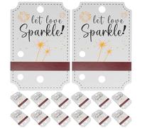 VILLCASE 50pcs Kraft Paper Wedding Label Tags with Holes, Mini DIY Hang Tags for Wedding Favors, Party Wrapping and Handmade Craft Cards