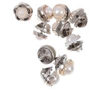 VILLCASE 50pcs No-sew Hidden Snap Buttons Pearl Style Removable Collar Snaps Safety Buckles for Clothes Shawls Skirts DIY Sewing Decorations