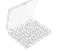 VILLCASE 50pcs Plastic Sewing Machine Bobbins with Storage Box, Lightweight and Easy to Carry Spools Compatible for Sewing and Embroidery Machines, Organised Bobbin Storage Case