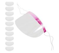 VILLCASE 50pcs Protective Face Visors for Haircuts and Dyeing, Green Pet Material Eye Covers that Prevent Hair Clippings and Protect the Face, for Salon Customers and Stylists