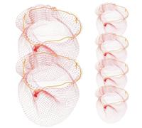 VILLCASE 50pcs Reusable Thick Plastic Storage Net Bag with Breathable Design for Vegetables and Fruits, Suitable for Farm and Home Use, Red Mesh Pouch for Family and Friends