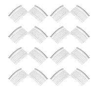VILLCASE 50pcs Transparent Hair Side Combs Tooth Clear Plastic Bridal Updo Combs for Women Wedding Veil Accessories Small French Twist Styling Tools for Elegant DIY Hairstyles