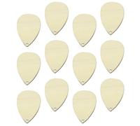 VILLCASE 50pcs Unfinished Earring Charms Pendants Teardrop Wooden Earring Charms Khaki with Hole Blank Surface for Painting for Bag Pendants and Home Decor
