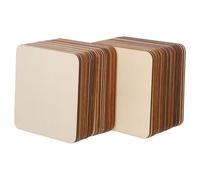 VILLCASE 50pcs Unfinished Wood Squares Natural Wood Blanks for Crafts Painting Engraving Writing DIY Home Decoration Art Supplies