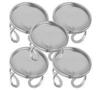 VILLCASE 5pcs Adjustable Stainless Steel Ring Base for Jewelry Making, Silver Colour, Lightweight and Compact Design, for Weddings and DIY Ring Findings