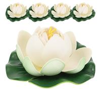 VILLCASE 5pcs Artificial Foam Lotus Flowers Floating Decor for Aquarium Tanks and Pool, Easy to Float on Water and Reusable Simulation Lotus Flower Decoration for Garden and Pond