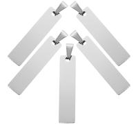 VILLCASE 5pcs Blank Stamping Tags Metal Stamping Tags Stainless Steel Pendants Silver Rectangular Lightweight Not Easy to Fade Beautiful in Look DIY Leisure Time Jewelry Making