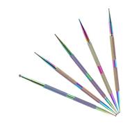 VILLCASE 5pcs Dual-ended Metal Nail Dotting Tools for Precision Detailing and Multi-purpose Application, for Nail Art Painting and Home Use by Professionals and Artists