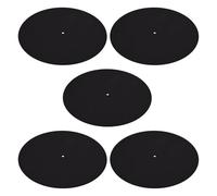 VILLCASE 5pcs Felt Turntable Slipmat for Record Player Platters and Vinyl Records, Anti-static Non-slip Pad with Static Reduction, Suitable for Home Entertainment Systems and Professional