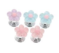 VILLCASE 5pcs Flower-Shaped Toilet Button Pusher for Nails Flush Handle Decorative Bathroom Tank Press Compatible with Various Models Pink Blue Purple