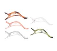 VILLCASE 5Pcs French Style Alligator Hair Claw Clips Set Non-Slip Large Flat Hair Claw Clamp Styling Accessories for Women with Mixed Green Grey Pink Amber Colors