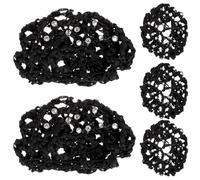 VILLCASE 5pcs Hairnets for Buns Hair Net for Women Elegant Crystal Cloth Hair Styling Tools for Hotel Waitress Formal Occasions