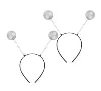VILLCASE 5pcs Headband Martian Antennas Silver Plastic Foam Glitter Ball Boppers Costume Accessories for Parties and Festive Occasions