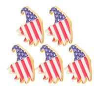 VILLCASE 5pcs Independence Day Alloy American Flag Lapel Pins with Patriotic Bald Eagle Brooches, Small Enamel Flag Pins for Veterans, Uniforms, Holiday and Celebration Accessories