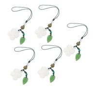 VILLCASE 5pcs Leaf Shaped Hanging Charm Pendant Durable Key Chain Decor for Bags Phones Easy to Install Leaf Phone Charm for DIY Jewellery Making Stylish Accessory for Women