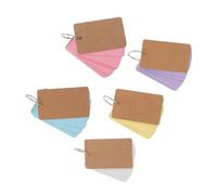VILLCASE 5Pcs Multi-Color English Word Cards Thick Paper Memo Notes for Students Portable Handwritten Message Cards Assorted Pastel Colors for Study and Daily Use