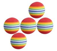 VILLCASE 5pcs Rainbow Cat Balls for Cats Eva Reusable Interactive Training Foams Satisfies Scratching Instinct for Home and Golf Practice