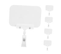 VILLCASE 5pcs Rotating Plastic Sign Holder Clips for Food Display Reusable Erasable Price Tags White Merchandise Sign Rack for Fruit Shops and Retail