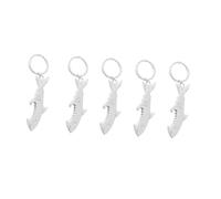 VILLCASE 5pcs Shark Metal Keychains with Bottle Opener Function Stylish Key Decoration for Men Women Small Creative Rings