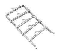 VILLCASE 5pcs Square Silver Purse Frames with Decorative Beads Resistant Clutch Frames for DIY Handbag and Wallet Making Stylish Polished Surface Accessories for Crafting