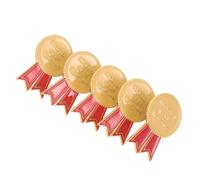 VILLCASE 5pcs Teacher Lapel Pins Medal Shape Brooches for Jackets and Bags, Creative Alloy Teacher Appreciation Gift for Mentors and Educators at Graduation Ceremonies