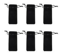 VILLCASE 6 Pcs Black Velvet Drawstring Lipstick Makeup Bag Set, Portable Lip Gloss and Perfume Storage Pouch for Women’s Travel and Daily Cosmetic Organization