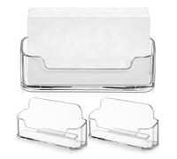 VILLCASE 6 Pcs Business Card Holder Desk Storage Rack Acrylic Compact Stylish Design Office Organizer