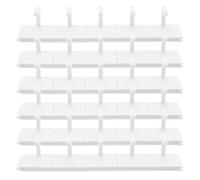 VILLCASE 6 Sets White Plastic Nail Tip Practice Stand for False Nails Detachable Cat Eye Manicure Display Holder Base with Easy Reconfiguration for DIY and Salon Manicure Training
