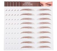 VILLCASE 6 Sheets Waterproof 3d Eyebrow Stickers Brown Paper Temporary Eyebrow Transfers for Women Natural-looking Realistic that Blend Naturally and Are Not Easy to Fall