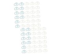 VILLCASE 60 Pcs Cloud Shaped Decorative Paper Clips Multi Use Strong Clamping File Clips for Office School Document Organization with Blue and Milky White PVC Soft Design