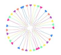 VILLCASE 60pcs Heart-shaped Hair Loop Tool for Easy French Braid Loops Quick Ponytail Maker Updo Styling Accessory Soft Gentle Hair Bun Braiding Kit for Pink Blue Green Purple Yellow