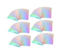 VILLCASE 60pcs Holographic Cardstock Metallic Shiny Mirror Reflective Paper for Crafting Scrapbook Projects Origami Foil Paper with Iridescent Shimmer Finish