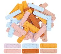 VILLCASE 60pcs Labels for Knitting Crafts Handmade Leather Tags for Clothes Bags Shoes Sew Name Labels for School Uniforms