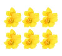 VILLCASE 6pcs Artificial Daffodil Hair Clips Double Flower Barrettes for Women and Yellow Floral Side Hairpin for Weddings Beach Vacations Spring and Summer Styling