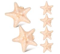 VILLCASE 6pcs Beige Resin Ocean-themed Hair Clips Star-shaped Barrettes with Fine Craftsmanship, and Stylish Hair Accessories for Multi-occasion Use and Gifting