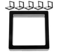 VILLCASE 6pcs Black Pe Film Jewelry Display Boxes, Suspension Ring and Bracelet Organizer Case, 7x7x2cm Compact Storage for Packaging and Retail Showcase