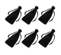 VILLCASE 6pcs Black Velvet Drawstring Lipstick Pouch Set, Dustproof Lip Gloss and Jewelry Storage Bags for Women Makeup, Portable Outdoor Cosmetic Organizer 6x14cm