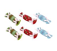 VILLCASE 6pcs Christmas Themed Cat Candy Shape Cloth Playing for Cats to Stimulate Curiosity and Strengthen Friendship between Owner and