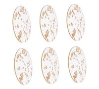 VILLCASE 6pcs Clear Acrylic Coasters with Gold Foil Round Decorative Cup Mats Heat-resistant Drink Pads for Coffee Tea Mugs Protective Tabletop Coasters for Home Kitchen