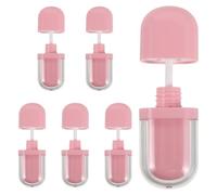 VILLCASE 6pcs Empty Lip Gloss Tubes Oval Plastic Lip Glaze Bottle Applicator Wand for Cosmetic Packaging Small Gloss Tubes for DIY
