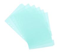 VILLCASE 6pcs Index Dividers A5 Pp Plastic Binder Dividers 6 Holes Green for Planning and Study